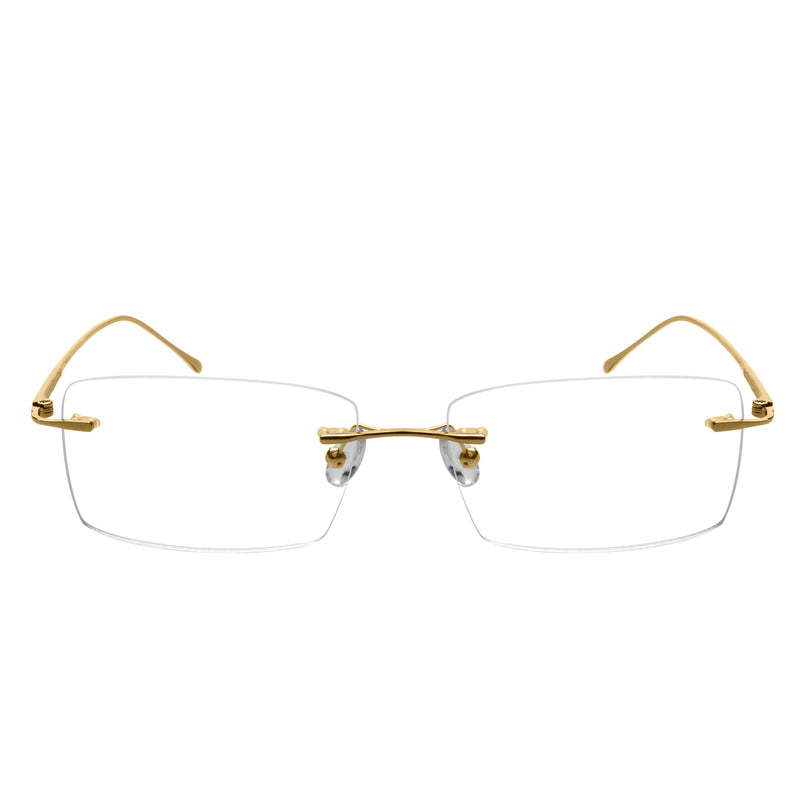 Everett Rectangle Metal Rimless Glasses