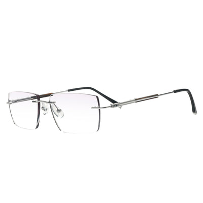 Murphy Rectangle Titanium Rimless Glasses