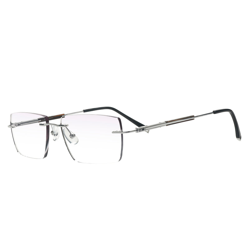 Murphy Rectangle Titanium Rimless Glasses