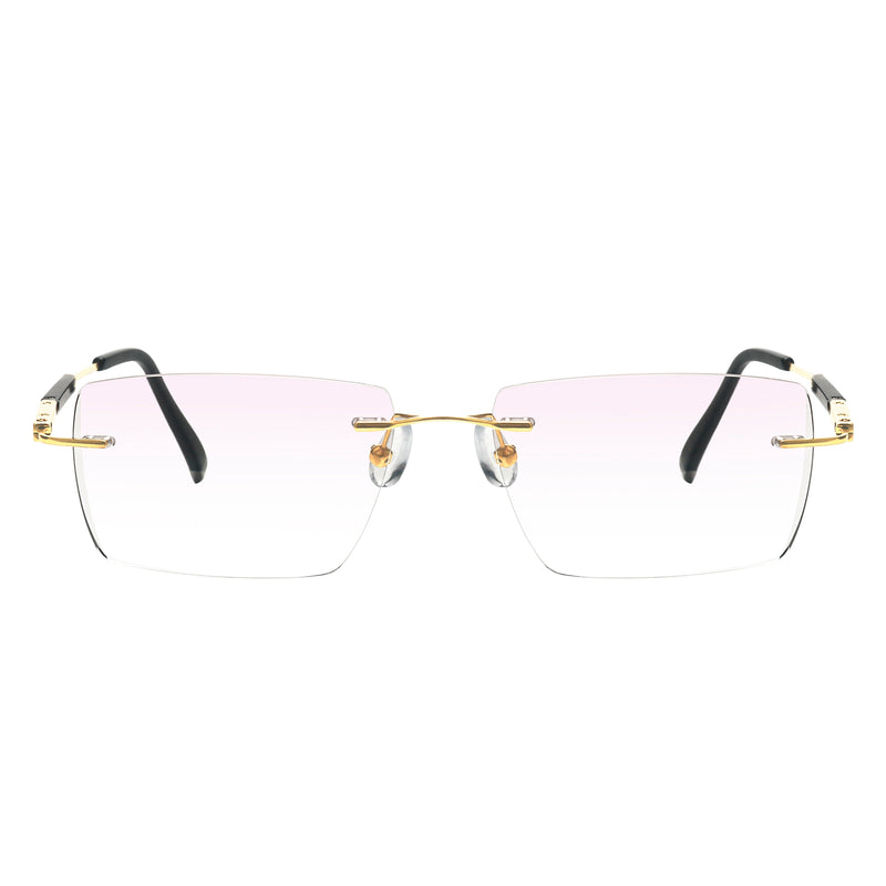 Justice Rectangle Titanium Rimless Glasses